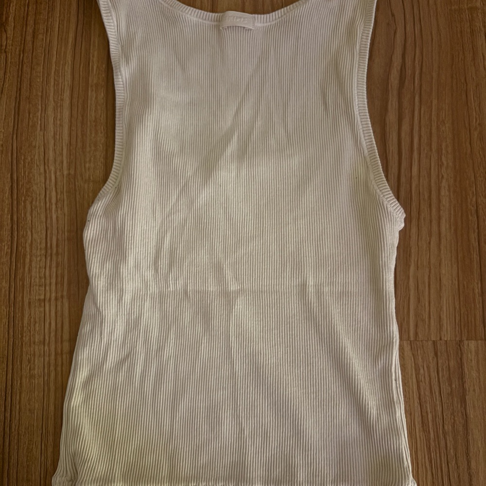 SKIMS Ribbed Scoop Tank Top in Off-White/Cream - Picture 3 of 6